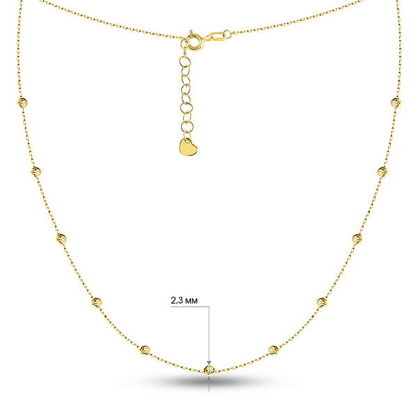 Золотое колье с шариками (арт. 360178ж) – изображение 2