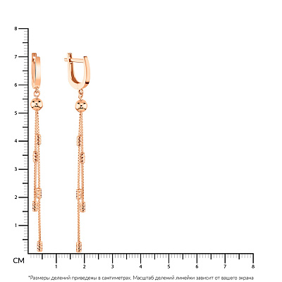 Довгі золоті сережки-підвіски  (арт. 109059)