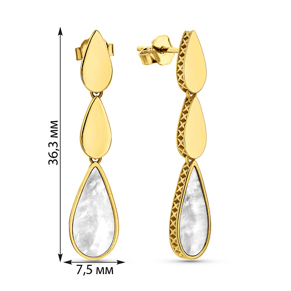 Золотые серьги Francelli с перламутром (арт. 1091688жп) – изображение 4