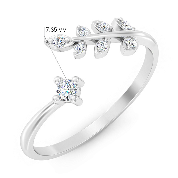 Золота каблучка Гілочка з діамантами (арт. К011776010б) – зображення 2