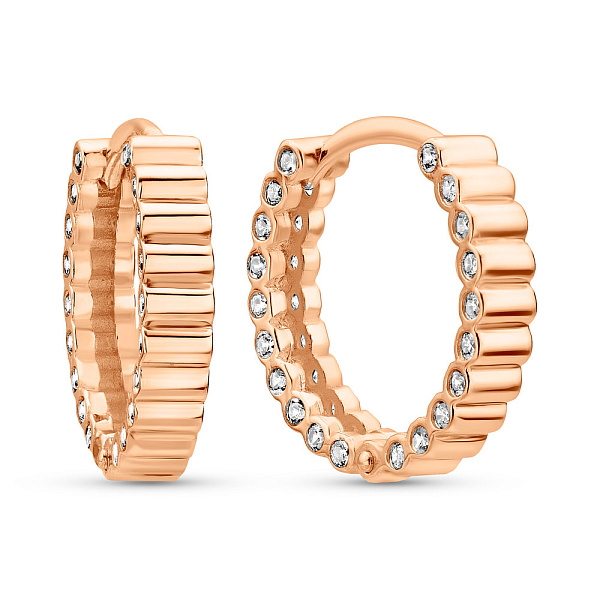 Серьги-кольца из красного золота (арт. 1091528) – изображение 1