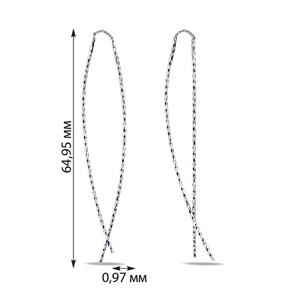 Срібні сережки-протяжки (арт. 7502/С2/2005) – зображення 2