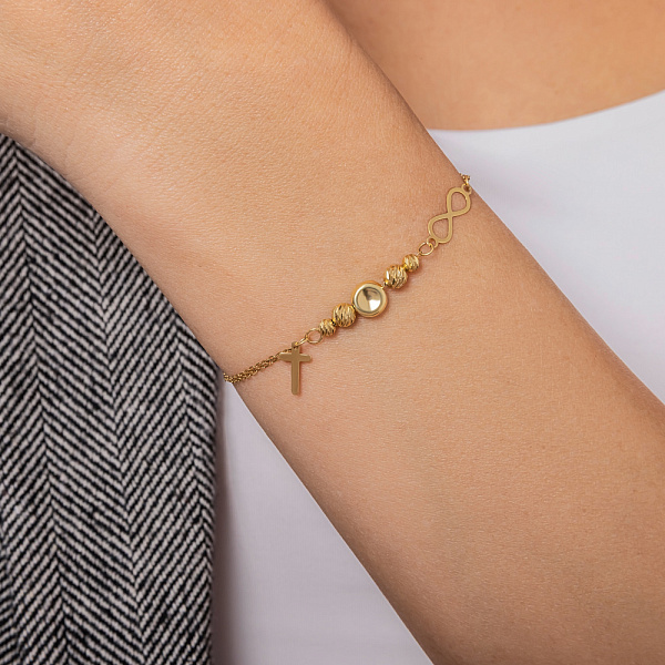 Браслет из желтого золота с подвеской (арт. 325413ж) – изображение 2