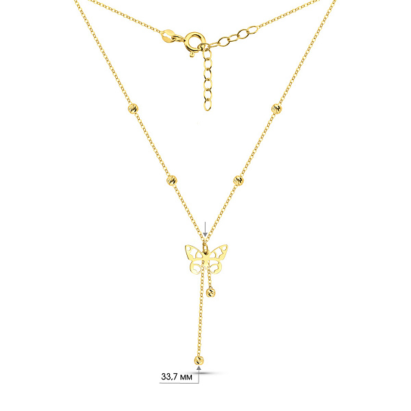 Золотое колье Бабочки (арт. 352799ж) – изображение 3
