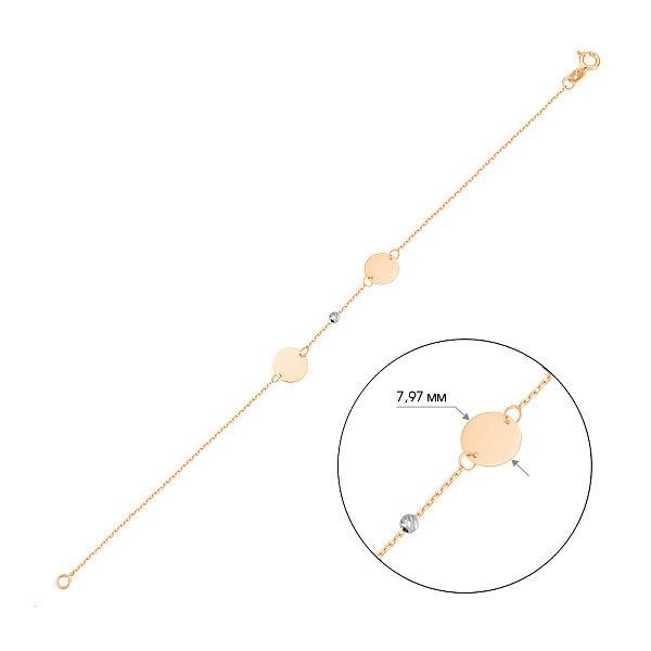 Браслет з червоного золота «Монети» (арт. 324590кб) – зображення 2