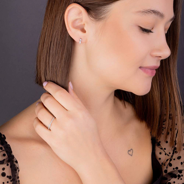 Золота каблучка з діамантами (арт. К341359010б) – зображення 5