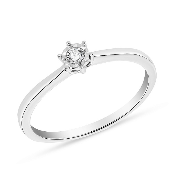 Кольцо из белого золота с бриллиантом (арт. К341257010б) – изображение 1