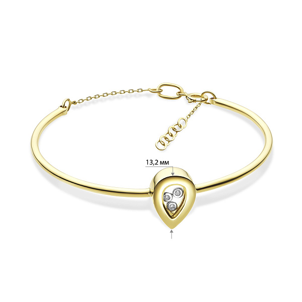 Золотий жіночий браслет "Крапелька" з фіанітами (арт. 323437ж) – зображення 2