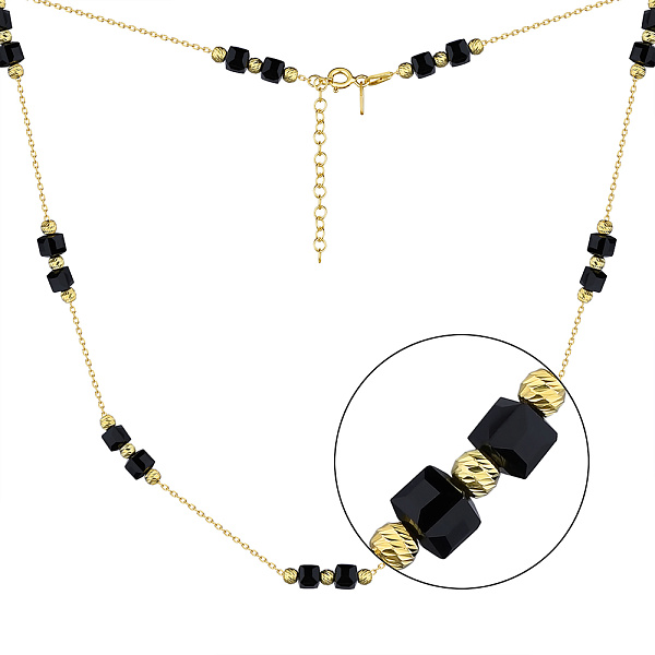 Колье из серебра с ониксом и желтым родированием (арт. 7507/1759жо) – изображение 1