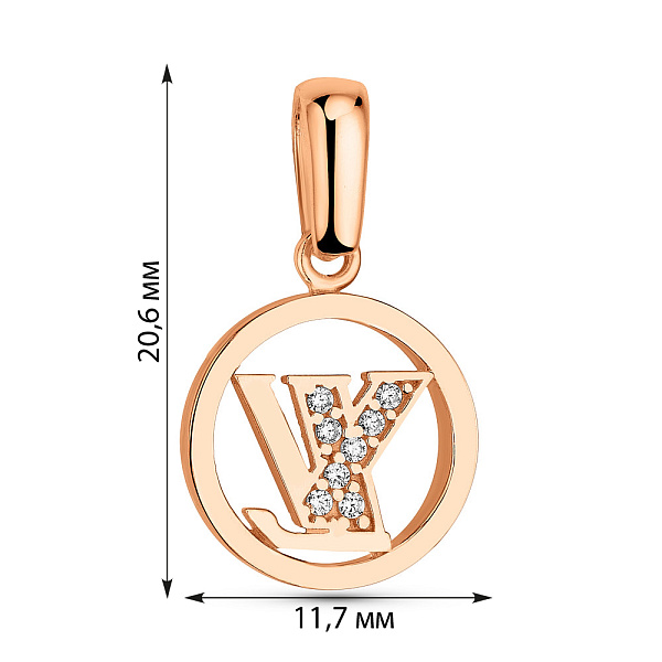 Золотий кулон з фіанітами (арт. 424751) – зображення 2