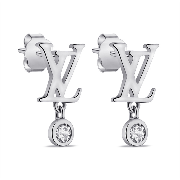 Серебряные серьги с подвесками и фианитами (арт. 7518/5522) – изображение 1