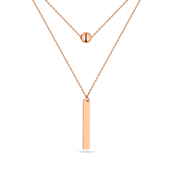 Многослойное колье из красного золота без камней (арт. 352114) – изображение 1