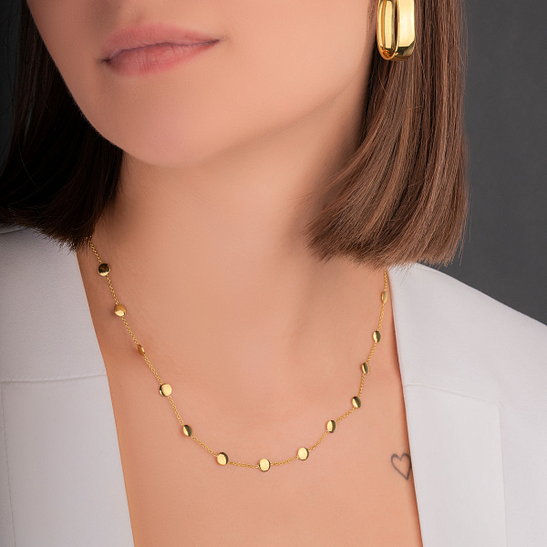 Колье из желтого золота Монетки (арт. 352564ж) – изображение 3