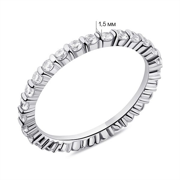 Серебряное кольцо с дорожкой из фианитов (арт. 7501/6235) – изображение 2