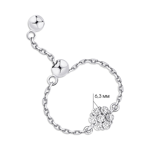 Серебряное кольцо Цветок с россыпью из фианитов (арт. 7501/7014) – изображение 3