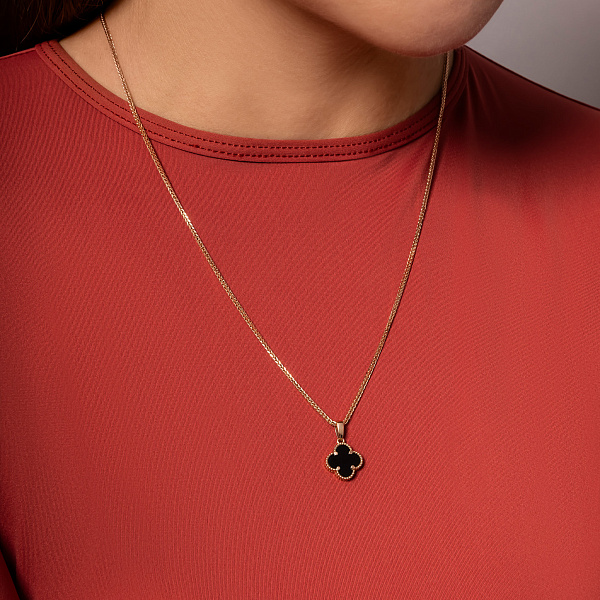 Золотой кулон с ониксом (арт. 441439/10о) – изображение 3