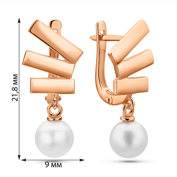 Золотые серьги с жемчугом (арт. 2111789101) – изображение 3