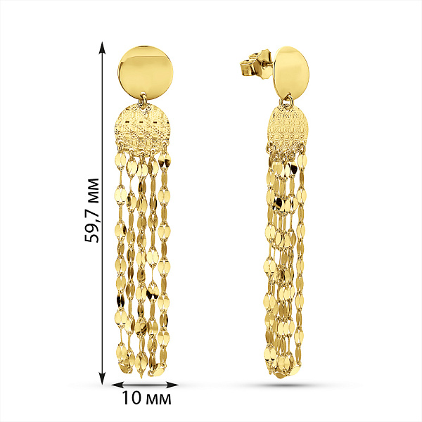 Серьги-подвески из желтого золота (арт. 1092069ж) – изображение 3