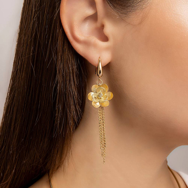 Золотые серьги Francelli Цветы (арт. 1091681ж) – изображение 2