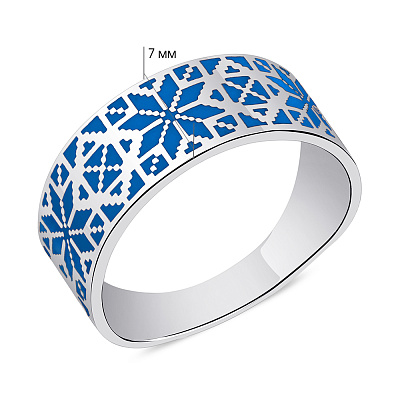 Серебряное кольцо с синей эмалью (арт. 7501/А046ескю)