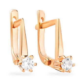 Фото Золоті сережки з фіанітом  (арт. 110104)