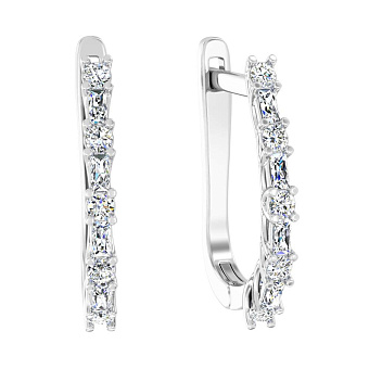 Фото Золотые серьги с бриллиантами (арт. С011454030б)