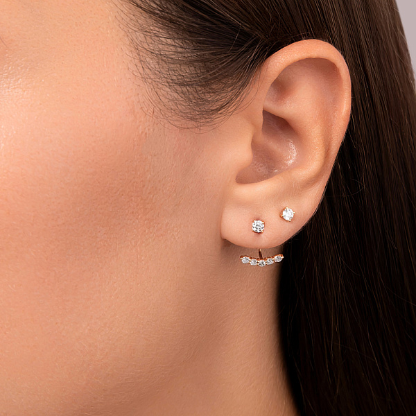 Золоті сережки трансформери з діамантами (арт. Т011267060) – зображення 4