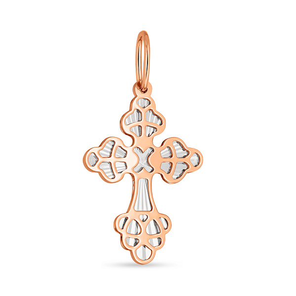 Хрестик з червоного і білого золота (арт. 440765кб) – зображення 1