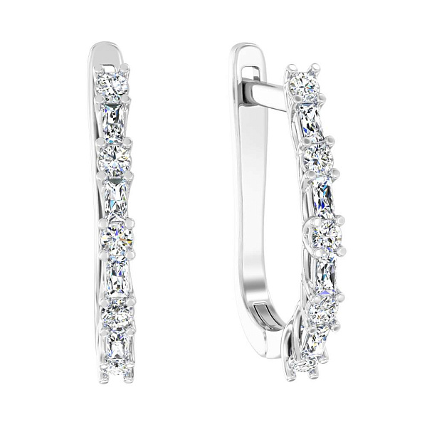 Золотые серьги с бриллиантами (арт. С011454030б) – изображение 1