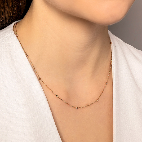 Золоте кольє з кульками (арт. 360178) – зображення 3