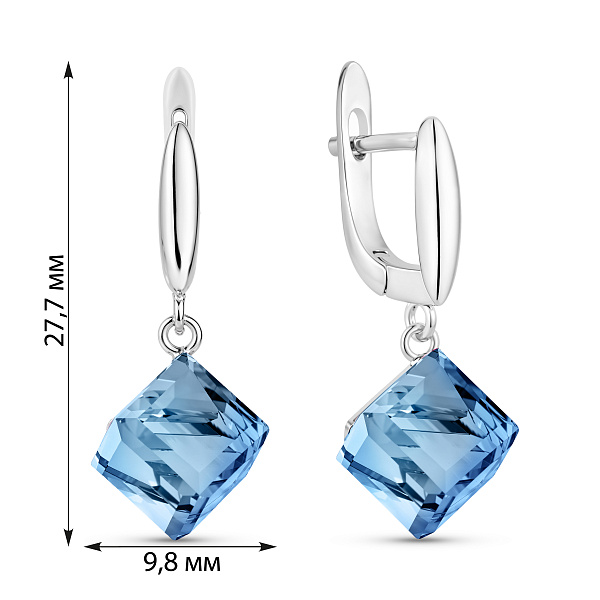 Срібні сережки з альпінітом (арт. 7502/10144аг) – зображення 2