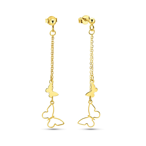 Золотые серьги Бабочки (арт. 1091554ж) – изображение 1