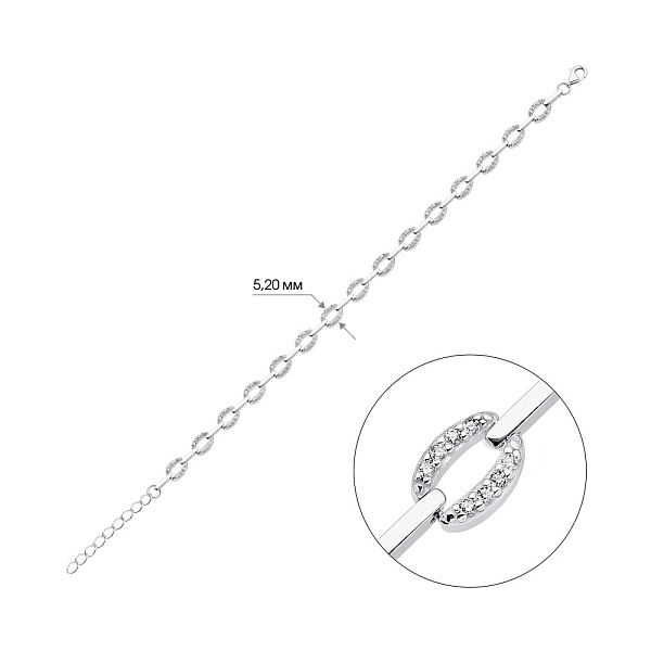 Серебряный браслет с фианитами (арт. 7509/1005Бр) – изображение 2