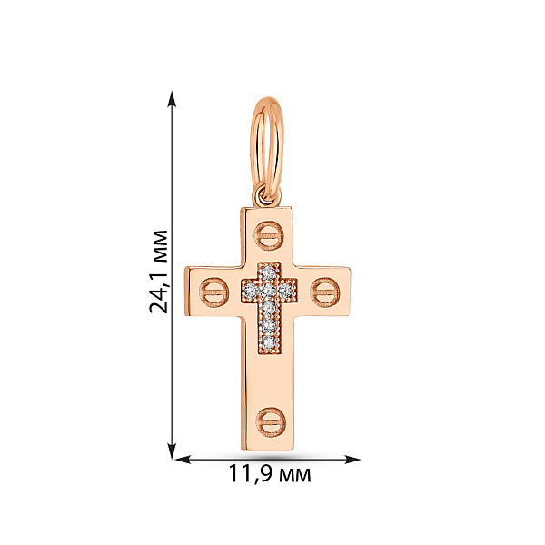 Золотой крестик с фианитами (арт. 424654) – изображение 4