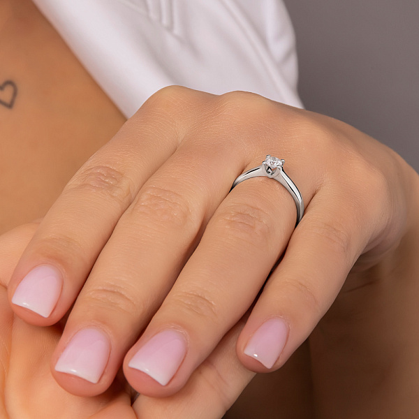 Каблучка з білого золота з діамантом (арт. К011162030б) – зображення 3