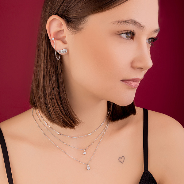 Сережки зі срібла з фіанітами (арт. 7518/С2Ф/1417) – зображення 4