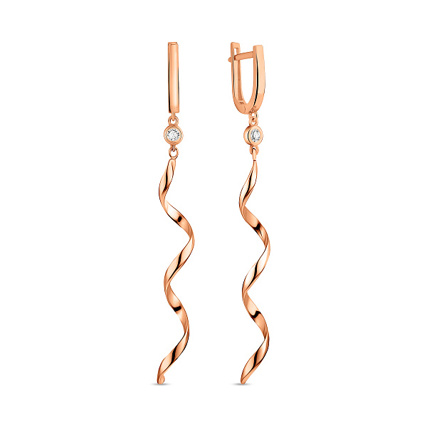 Довгі золоті сережки-підвіски (арт. 1092114) – зображення 1