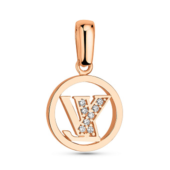 Золотой кулон с фианитами (арт. 424751)