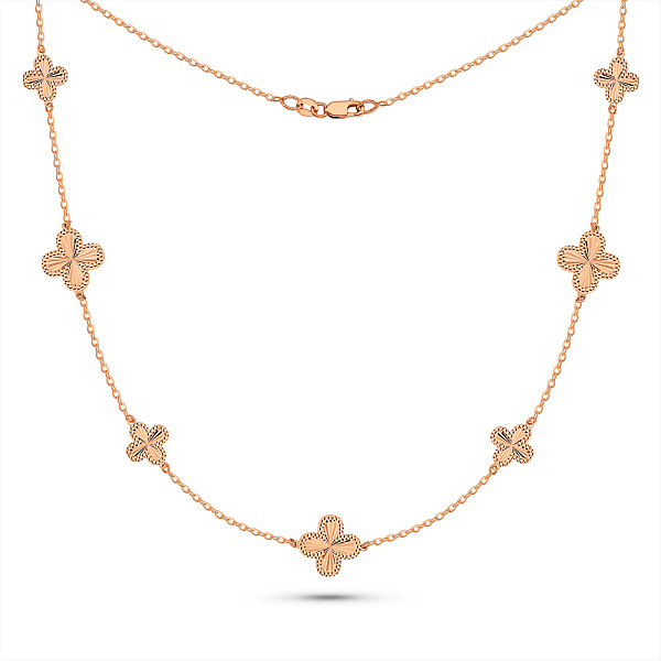 Золотое колье Клевер без камней (арт. 352991) – изображение 2