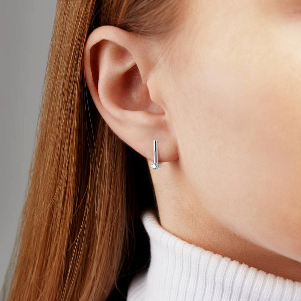 Серьги из белого золота с бриллиантами (арт. С011098010б) – изображение 2