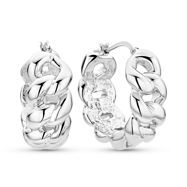 Золотые сережки-кольца Francelli в белом цвете металла (арт. 109746/25б) – изображение 1