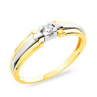 Фото Помолвочное кольцо из золота с фианитом (арт. 140632ж)