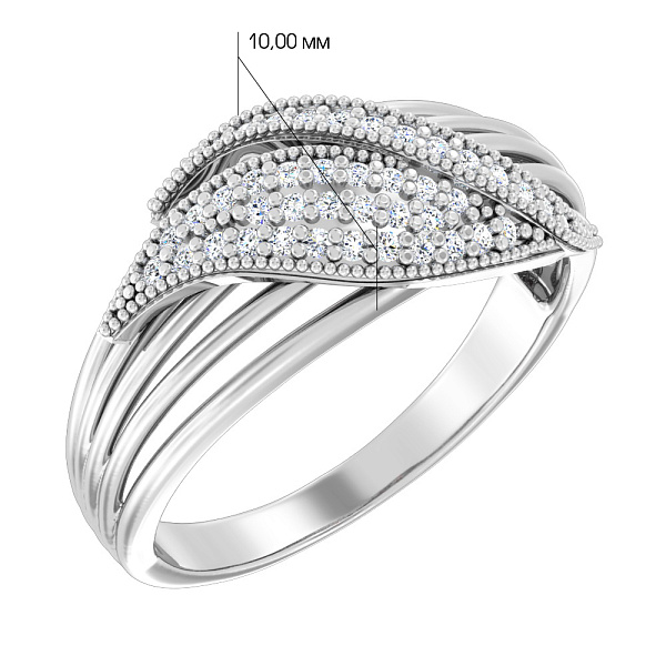 Золотое кольцо с фианитами (арт. 140599б) – изображение 2