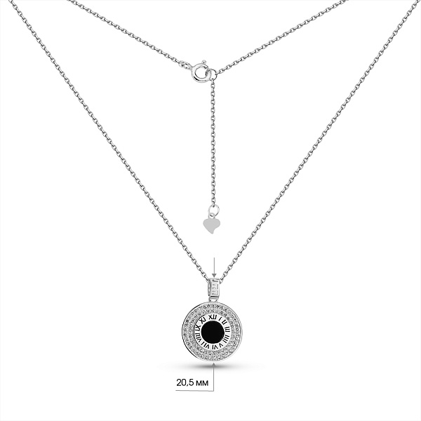 Срібне кольє з оніксом та фіанітами (арт. 7507/2266о) – зображення 3