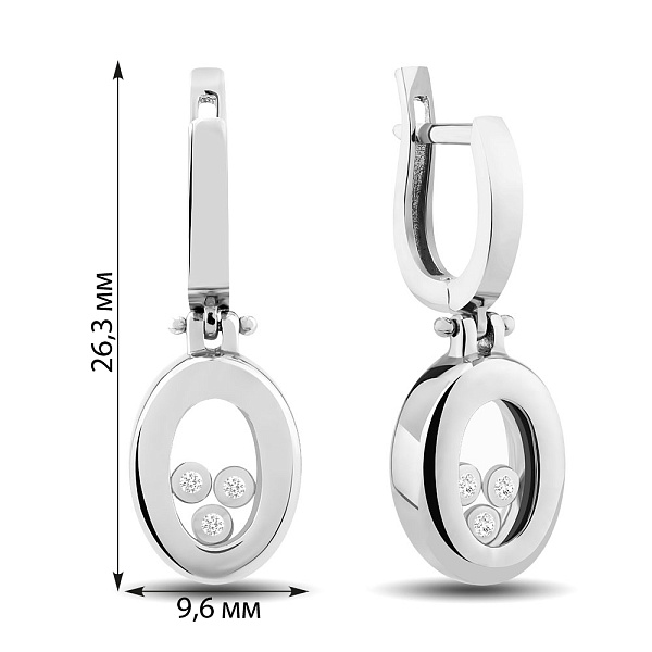 Сережки з білого золота з фіанітами (арт. 106496б) – зображення 2