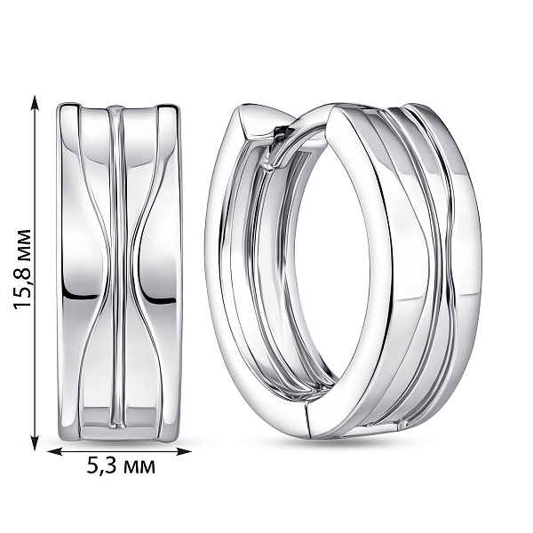 Серебряные серьги-конго (арт. 7502/10155/15) – изображение 5