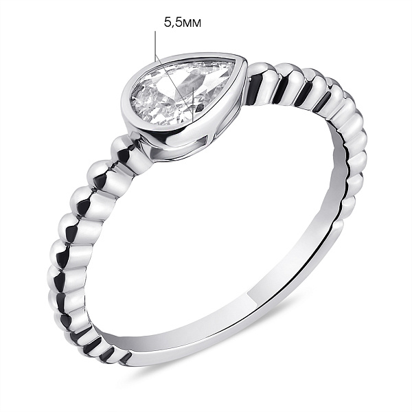 Серебряное кольцо с фианитом (арт. 7501/6705) – изображение 2