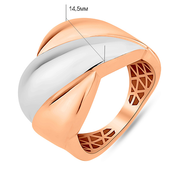 Массивное кольцо из красного и белого золота (арт. 156509кб) – изображение 4