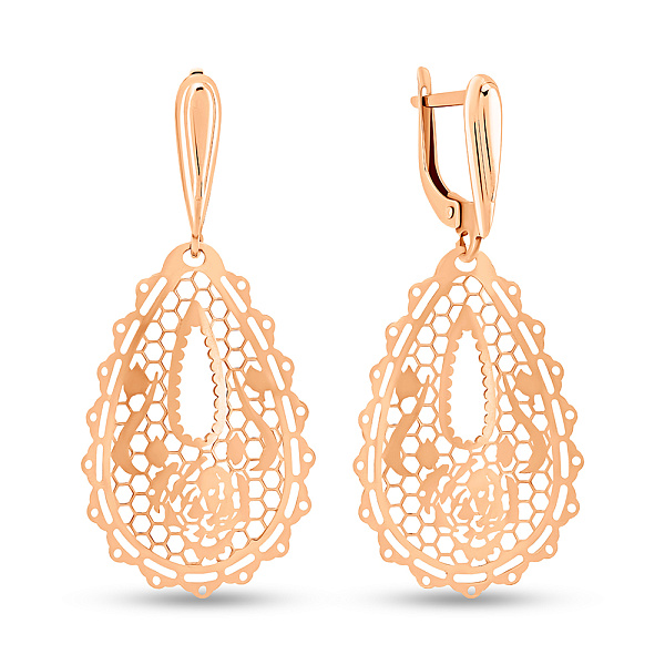 Серьги-подвески из красного золота (арт. 105800) – изображение 1