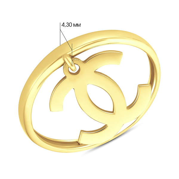 Золота каблучка з підвіскою (арт. 154022ж) – зображення 2